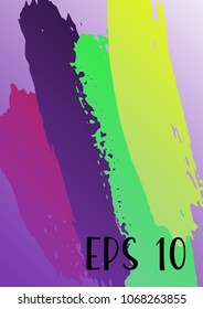 Vector watercolor background. Modern abstract background with multicolored brush strokes. Template of design. Suitable for the design of banners, posters, booklets, reports, magazines. EPS 10.