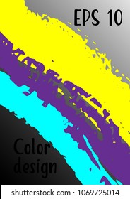 Vector watercolor background. Modern abstract background with multicolored brush strokes. Template of design. Suitable for the design of banners, posters, booklets, reports, magazines. EPS 10.