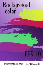 Vector watercolor background. Modern abstract background with multicolored brush strokes. Template of design. Suitable for the design of banners, posters, booklets, reports, magazines. EPS 10.