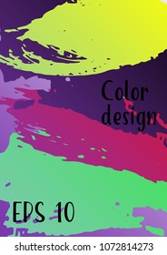 Vector watercolor background. Modern abstract background with multicolored brush strokes. Template of design. Suitable for the design of banners, posters, booklets, reports, magazines. EPS 10.