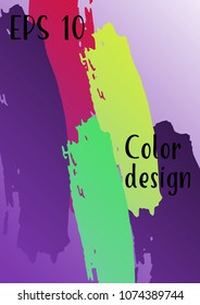 Vector watercolor background. Modern abstract background with multicolored brush strokes. Template of design. Suitable for the design of banners, posters, booklets, reports, magazines. EPS 10.
