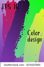 Vector watercolor background. Modern abstract background with multicolored brush strokes. Template of design. Suitable for the design of banners, posters, booklets, reports, magazines. EPS 10.