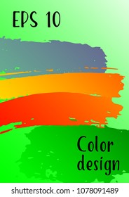 Vector watercolor background. Modern abstract background with multicolored brush strokes. Template of design. Suitable for the design of banners, posters, booklets, reports, magazines. EPS 10.
