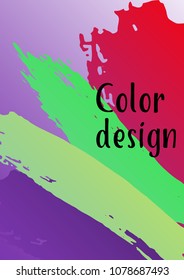 Vector watercolor background. Modern abstract background with multicolored brush strokes. Template of design. Suitable for the design of banners, posters, booklets, reports, magazines. EPS 10.