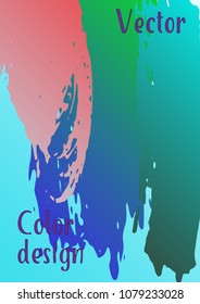 Vector watercolor background. Modern abstract background with multicolored brush strokes. Template of design. Suitable for the design of banners, posters, booklets, reports, magazines. EPS 10.