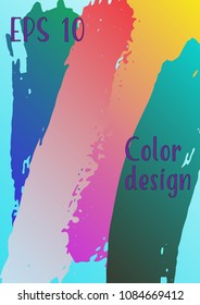 Vector watercolor background. Modern abstract background with multicolored brush strokes. Template of design. Suitable for the design of banners, posters, booklets, reports, magazines. EPS 10.