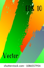 Vector watercolor background. Modern abstract background with multicolored brush strokes. Template of design. Suitable for the design of banners, posters, booklets, reports, magazines. EPS 10.
