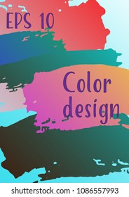 Vector watercolor background. Modern abstract background with multicolored brush strokes. Template of design. Suitable for the design of banners, posters, booklets, reports, magazines. EPS 10.