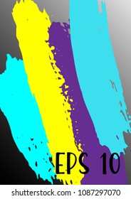 Vector watercolor background. Modern abstract background with multicolored brush strokes. Template of design. Suitable for the design of banners, posters, booklets, reports, magazines. EPS 10.