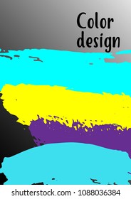 Vector watercolor background. Modern abstract background with multicolored brush strokes. Template of design. Suitable for the design of banners, posters, booklets, reports, magazines. EPS 10.