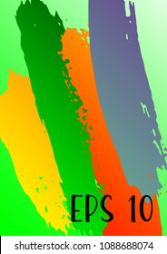 Vector watercolor background. Modern abstract background with multicolored brush strokes. Template of design. Suitable for the design of banners, posters, booklets, reports, magazines. EPS 10.