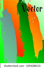 Vector watercolor background. Modern abstract background with multicolored brush strokes. Template of design. Suitable for the design of banners, posters, booklets, reports, magazines. EPS 10.