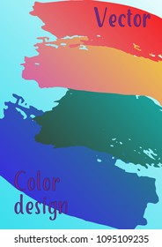 Vector watercolor background. Modern abstract background with multicolored brush strokes. Template of design. Suitable for the design of banners, posters, booklets, reports, magazines. EPS 10.