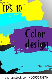 Vector watercolor background. Modern abstract background with multicolored brush strokes. Template of design. Suitable for the design of banners, posters, booklets, reports, magazines. EPS 10.