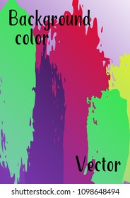 Vector watercolor background. Modern abstract background with multicolored brush strokes. Template of design. Suitable for the design of banners, posters, booklets, reports, magazines. EPS 10.