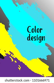 Vector watercolor background. Modern abstract background with multicolored brush strokes. Template of design. Suitable for the design of banners, posters, booklets, reports, magazines. EPS 10.