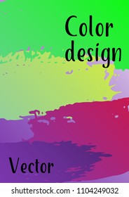 Vector watercolor background. Modern abstract background with multicolored brush strokes. Template of design. Suitable for the design of banners, posters, booklets, reports, magazines. EPS 10.