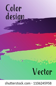 Vector watercolor background. Modern abstract background with multicolored brush strokes. Template of design. Suitable for the design of banners, posters, booklets, reports, magazines. EPS 10.