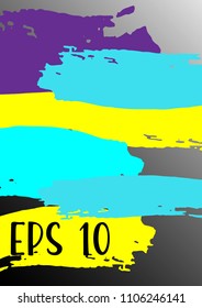 Vector watercolor background. Modern abstract background with multicolored brush strokes. Template of design. Suitable for the design of banners, posters, booklets, reports, magazines. EPS 10.