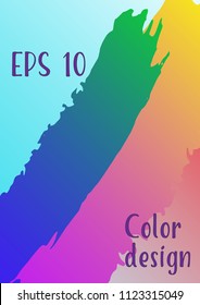 Vector watercolor background. Modern abstract background with multicolored brush strokes. Template of design. Suitable for the design of banners, posters, booklets, reports, magazines. EPS 10.