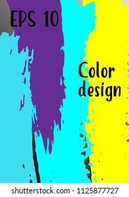 Vector watercolor background. Modern abstract background with multicolored brush strokes. Template of design. Suitable for the design of banners, posters, booklets, reports, magazines. EPS 10.