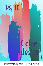 Vector watercolor background. Modern abstract background with multicolored brush strokes. Template of design. Suitable for the design of banners, posters, booklets, reports, magazines. EPS 10.