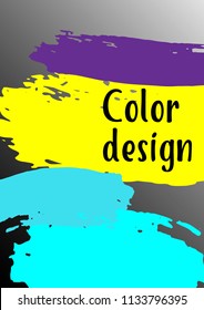 Vector watercolor background. Modern abstract background with multicolored brush strokes. Template of design. Suitable for the design of banners, posters, booklets, reports, magazines. EPS 10.