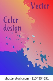 Vector watercolor background. Modern abstract background with multicolored brush strokes. Template of design. Suitable for the design of banners, posters, booklets, reports, magazines. EPS 10.
