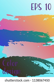 Vector watercolor background. Modern abstract background with multicolored brush strokes. Template of design. Suitable for the design of banners, posters, booklets, reports, magazines. EPS 10.