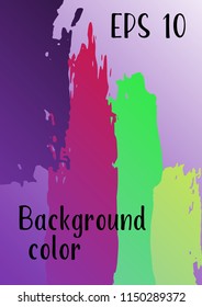 Vector watercolor background. Modern abstract background with multicolored brush strokes. Template of design. Suitable for the design of banners, posters, booklets, reports, magazines. EPS 10.