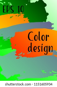Vector watercolor background. Modern abstract background with multicolored brush strokes. Template of design. Suitable for the design of banners, posters, booklets, reports, magazines. EPS 10.