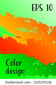 Vector watercolor background. Modern abstract background with multicolored brush strokes. Template of design. Suitable for the design of banners, posters, booklets, reports, magazines. EPS 10.