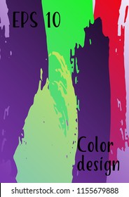 Vector watercolor background. Modern abstract background with multicolored brush strokes. Template of design. Suitable for the design of banners, posters, booklets, reports, magazines. EPS 10.