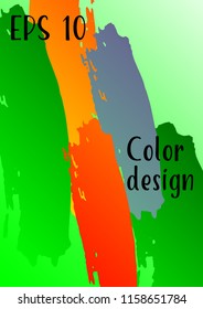 Vector watercolor background. Modern abstract background with multicolored brush strokes. Template of design. Suitable for the design of banners, posters, booklets, reports, magazines. EPS 10.