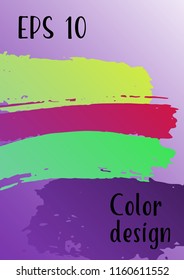 Vector watercolor background. Modern abstract background with multicolored brush strokes. Template of design. Suitable for the design of banners, posters, booklets, reports, magazines. EPS 10.