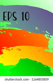 Vector watercolor background. Modern abstract background with multicolored brush strokes. Template of design. Suitable for the design of banners, posters, booklets, reports, magazines. EPS 10.