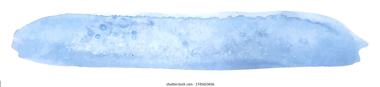 Vector Watercolor Background Pale Blue Smear, Stock Illustration For Design And Decor, White Background, Banner, Template, Poster, Card