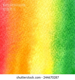 vector watercolor background in pink, orange, yellow and green colors