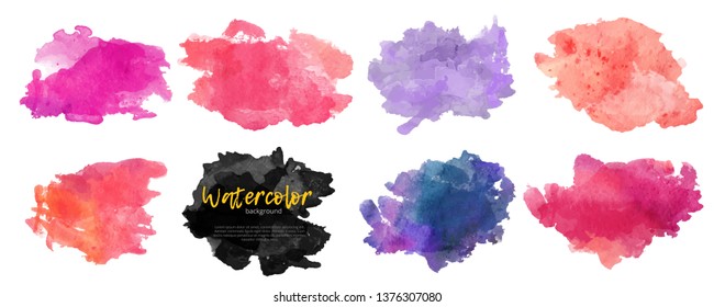 Vector watercolor background. Real watercolor texture. Watercolor splashes and dots texture. Artistic handdrawn background.