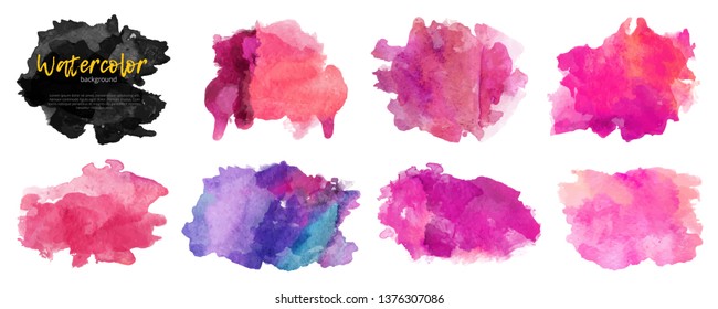 Vector watercolor background. Real watercolor texture. Watercolor splashes and dots texture. Artistic handdrawn background.