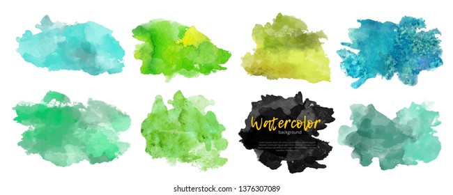 Vector watercolor background. Real watercolor texture. Watercolor splashes and dots texture. Artistic handdrawn background.