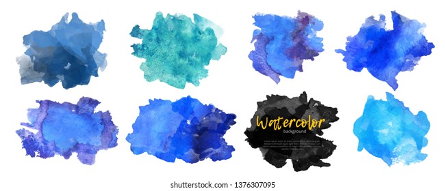 Vector watercolor background. Real watercolor texture. Watercolor splashes and dots texture. Artistic handdrawn background.