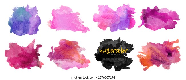 Vector watercolor background. Real watercolor texture. Watercolor splashes and dots texture. Artistic handdrawn background.
