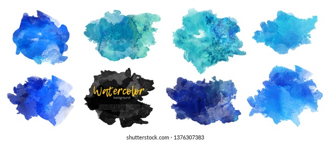 Vector watercolor background. Real watercolor texture. Watercolor splashes and dots texture. Artistic handdrawn background.