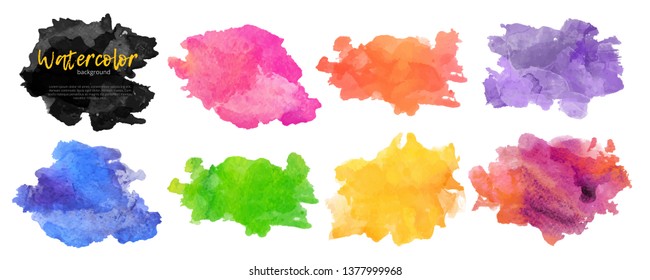 Vector watercolor background. Real watercolor texture. Watercolor splashes and dots texture. Artistic hand drawn background.