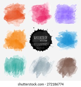 Vector watercolor background. Real watercolor texture. Watercolor splashes and dots texture. Artistic handdrawn background.