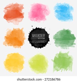 Vector watercolor background. Real watercolor texture. Watercolor splashes and dots texture. Artistic handdrawn background.