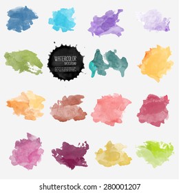 Vector watercolor background. Real watercolor texture. Watercolor splashes and dots texture. Artistic handdrawn background.