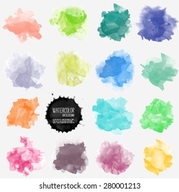 Vector Watercolor Background. Real Watercolor Texture. Watercolor Splashes And Dots Texture. Artistic Handdrawn Background.