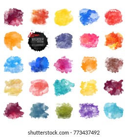 Vector watercolor background. Real watercolor texture. Watercolor splashes and dots texture. Artistic hand drawn background.